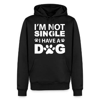 Im not single i have a Dog white - Männer Premium Bio Hoodie - Schwarz - Vorne - Nico (187cm)