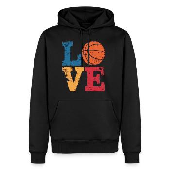 Basketball Love - Männer Premium Bio Hoodie - Schwarz - Vorne - Nico (187cm)