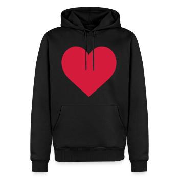 cœur - Sweat à capuche Premium bio Homme - noir - Devant - Nico (187cm)