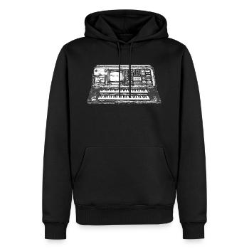 Vintage Synthesizer - Männer Premium Bio Hoodie - Schwarz - Vorne - Nico (187cm)