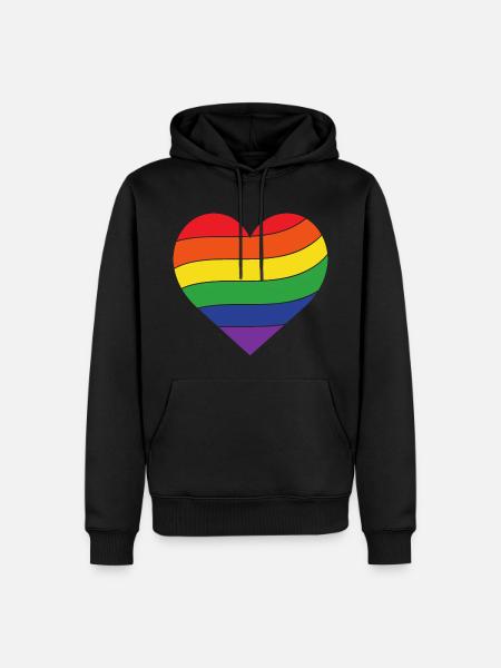 Rainbow Heart | Pride - Men’s Premium Organic Hoodie - black