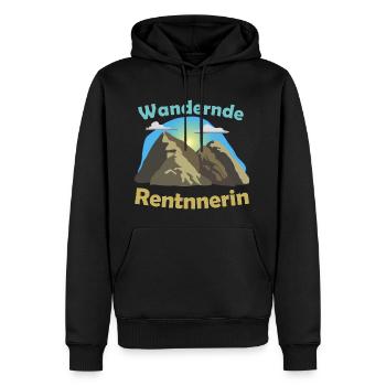 Wandering Pensioner | hike - Men’s Premium Organic Hoodie - black - Front - Nico (187cm)