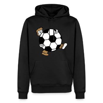sport fussball verein riesig kicker tor kugel ball - Männer Premium Bio Hoodie - Schwarz - Vorne - Nico (187cm)