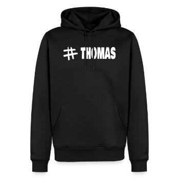 Hashtag Thomas - Men’s Premium Organic Hoodie - black - Front - Nico (187cm)