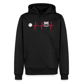 Battement de coeur bowling - Sweat à capuche Premium bio Homme - noir - Devant - Nico (187cm)