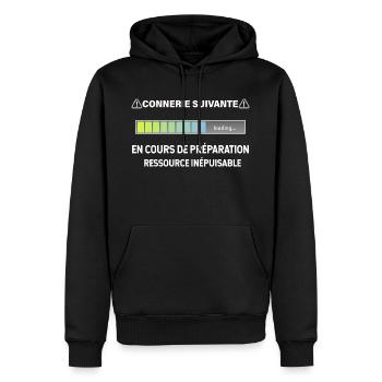 Connerie suivante téléchargement - Sweat à capuche Premium bio Homme - noir - Devant - Nico (187cm)