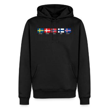 Scandinavie Flags Pays Runic Germanic - Sweat à capuche Premium bio Homme - noir - Devant - Nico (187cm)