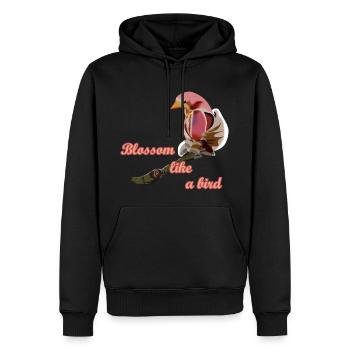 Blühe wie ein Vogel Yulan Magnolie Blüte Frühling - Männer Premium Bio Hoodie - Schwarz - Vorne - Nico (187cm)