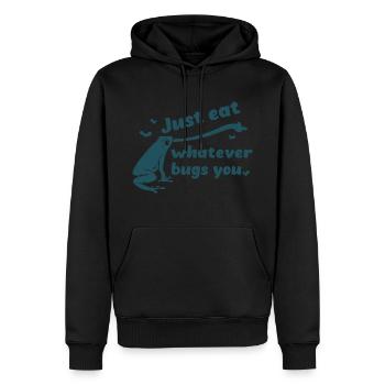 Mangez tous les insectes que vous aimez - Sweat à capuche Premium bio Homme - noir - Devant - Nico (187cm)