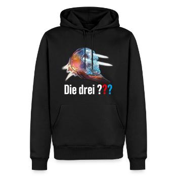 Die Drei ??? Der Kristallschädel - Männer Premium Bio Hoodie - Schwarz - Vorne - Nico (187cm)