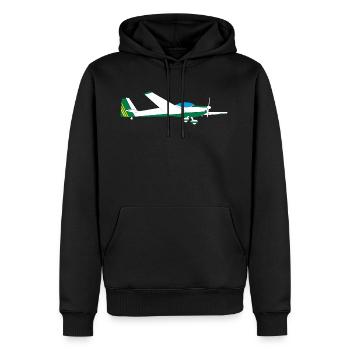 Planeur de moteur faucon pilote avion mouche cadeau - Sweat à capuche Premium bio Homme - noir - Devant - Nico (187cm)