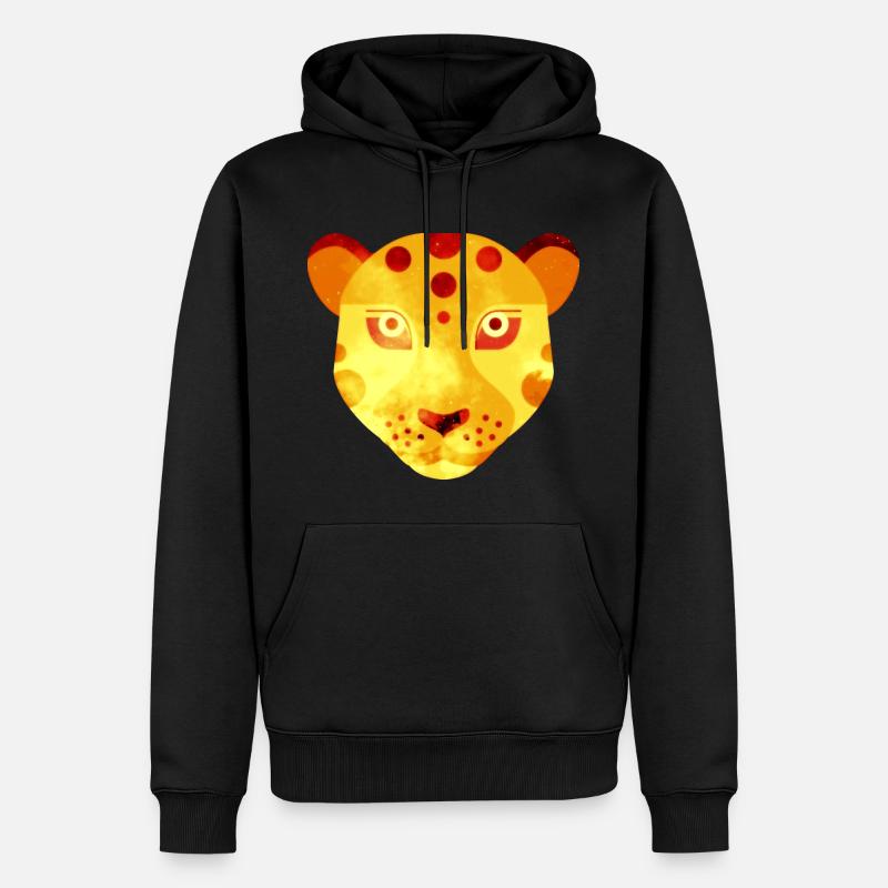 léopard - Sweat à capuche Premium bio Homme - noir