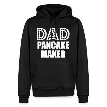père crêperie papa père papa - Sweat à capuche Premium bio Homme - noir - Devant - Nico (187cm)