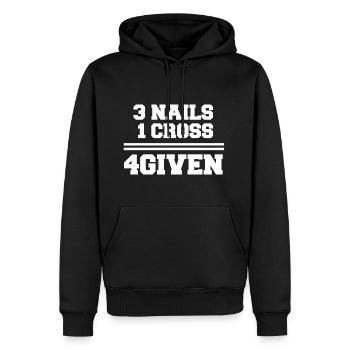 4given 1B - Männer Premium Bio Hoodie - Schwarz - Vorne - Nico (187cm)