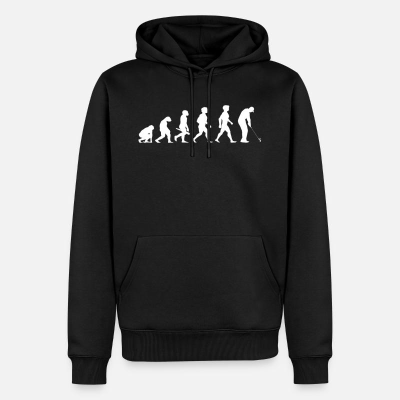 Evolution Golf Golfer Golfspieler Golfplatz - Männer Premium Bio Hoodie - Schwarz