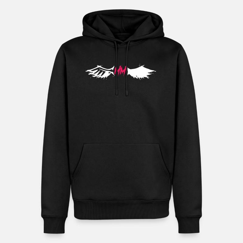 MM avec ailes d’ange - Sweat à capuche Premium bio Homme - noir
