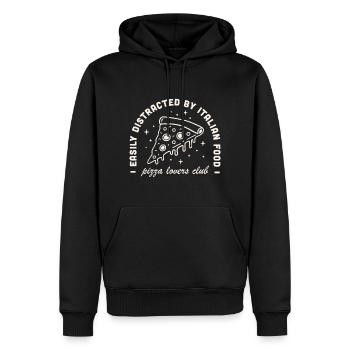 Humorvolle Pizza - Männer Premium Bio Hoodie - Schwarz - Vorne - Nico (187cm)
