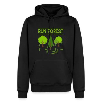 Run Forest Run Earth Day 2018 Shirt - Gift - Men’s Premium Organic Hoodie - black - Front - Nico (187cm)