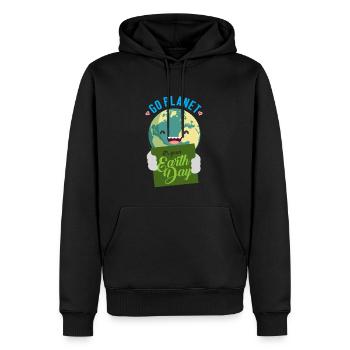 Jour de la planète 2018 chemise Go Planet - cadeau - Sweat à capuche Premium bio Homme - noir - Devant - Nico (187cm)