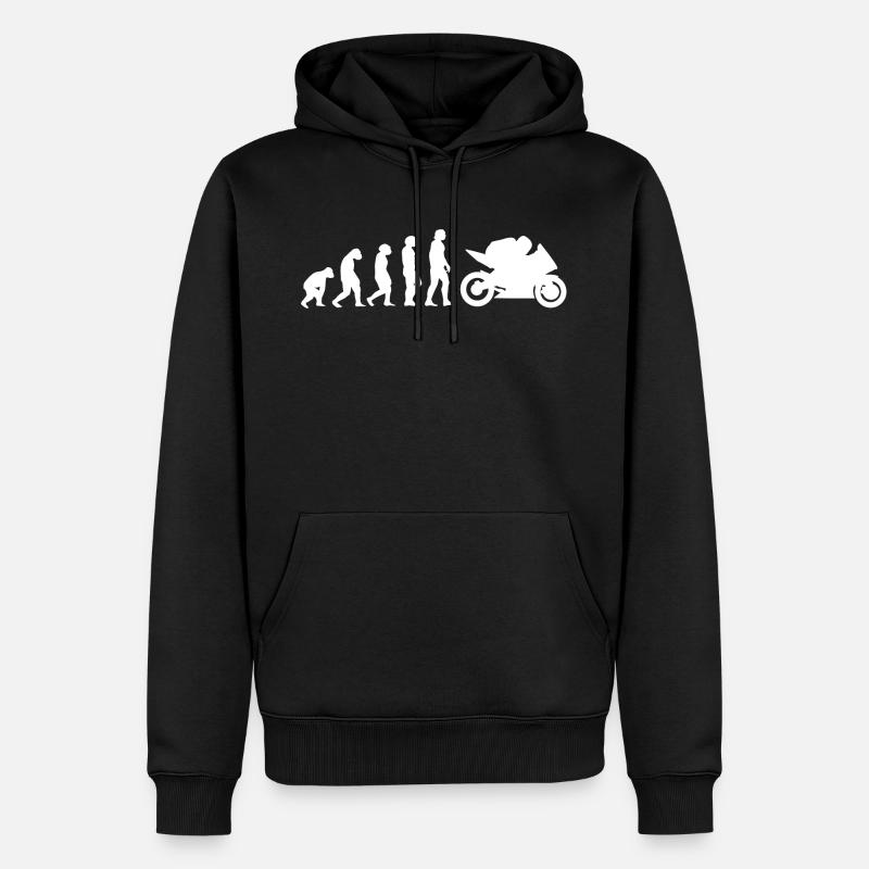 Motorrad Evolution - Männer Premium Bio Hoodie - Schwarz