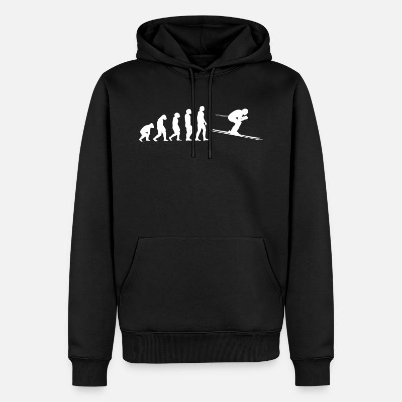 L'évolution du ski - Sweat à capuche Premium bio Homme - noir