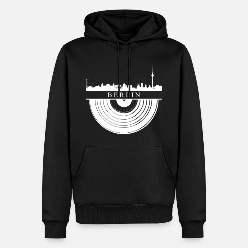 Berlin Musique phonographe - Sweat à capuche Premium bio Homme - noir