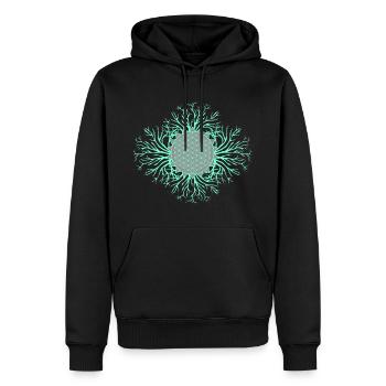 Fleur de vie - Sweat à capuche Premium bio Homme - noir - Devant - Nico (187cm)