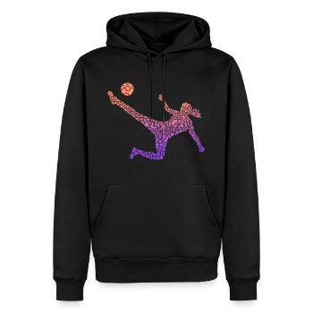 Joueuse de football Filles Joueuse de soccer - Sweat à capuche Premium bio Homme - noir - Devant - Nico (187cm)