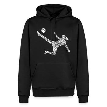 Joueuse de football Filles Joueuse de soccer - Sweat à capuche Premium bio Homme - noir - Devant - Nico (187cm)