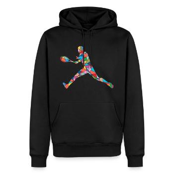 Tennis Spieler Tennistrainer Tennisspieler Jungen - Männer Premium Bio Hoodie - Schwarz - Vorne - Nico (187cm)