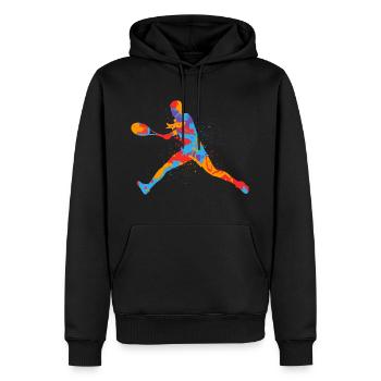 Tennis Spieler Bunt Kinder Tennisspieler Jungen - Männer Premium Bio Hoodie - Schwarz - Vorne - Nico (187cm)