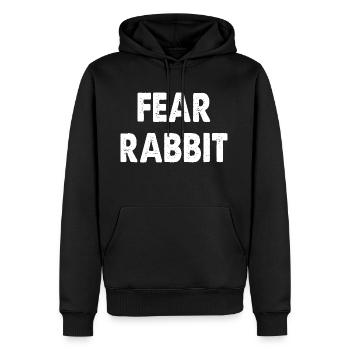 Fear Rabbit - Männer Premium Bio Hoodie - Schwarz - Vorne - Nico (187cm)