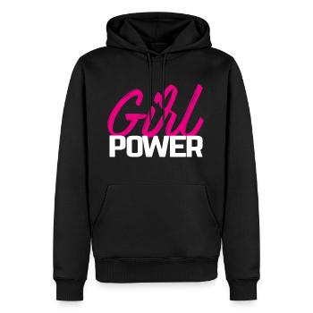Girl Power - Männer Premium Bio Hoodie - Schwarz - Vorne - Nico (187cm)