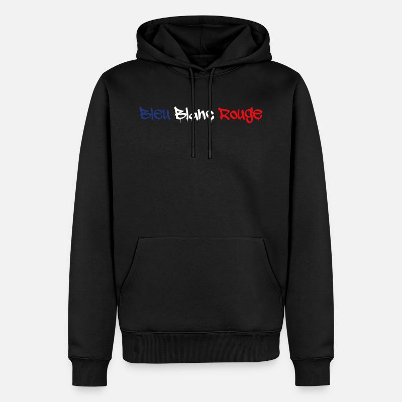 BLEU BLANC ROUGE TAGG - Sweat à capuche Premium bio Homme - noir