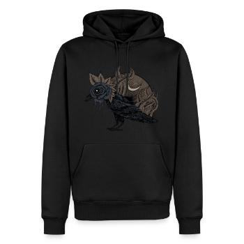 Lost corbeau - Sweat à capuche Premium bio Homme - noir - Devant - Nico (187cm)