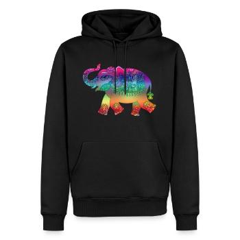 Colorful elephant - Men’s Premium Organic Hoodie - black - Front - Nico (187cm)