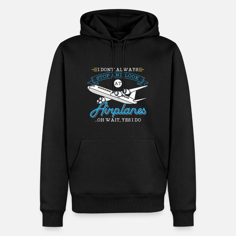 Flugzeug - Pilot, Techniker, Ingenieur Geschenk - Männer Premium Bio Hoodie - Schwarz