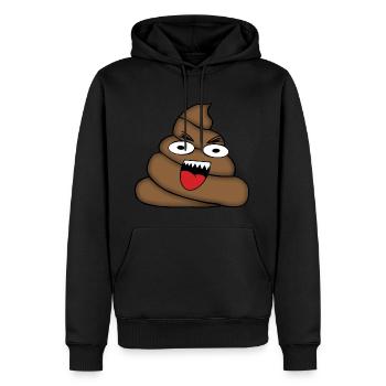 CRAZY POOP - Sweat à capuche Premium bio Homme - noir - Devant - Nico (187cm)
