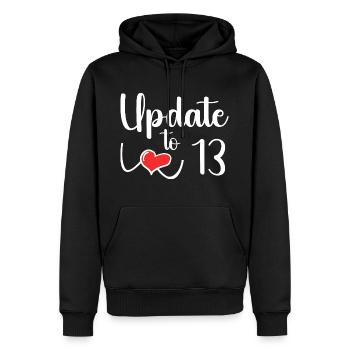 Update auf 13 - Lustiger 13. Geburtstag - Männer Premium Bio Hoodie - Schwarz - Vorne - Nico (187cm)