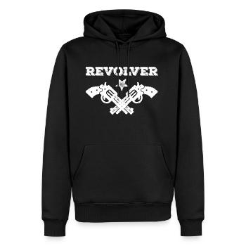 Revolver Guns Bandit Gangster - Männer Premium Bio Hoodie - Schwarz - Vorne - Nico (187cm)