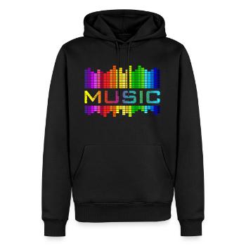Musique l’égaliseur arc-en-ciel danse concert de rock - Sweat à capuche Premium bio Homme - noir - Devant - Nico (187cm)