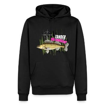 Chasseur de doré jaune - Sweat à capuche Premium bio Homme - noir - Devant - Nico (187cm)