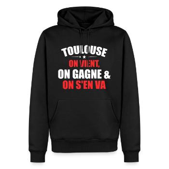Rugby Toulouse Humor Geschenk Unterstützer - Männer Premium Bio Hoodie - Schwarz - Vorne - Nico (187cm)