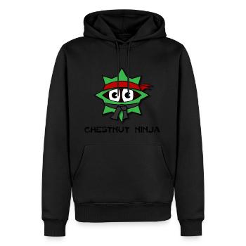 Châtaigne Ninja - Sweat à capuche Premium bio Homme - noir - Devant - Nico (187cm)