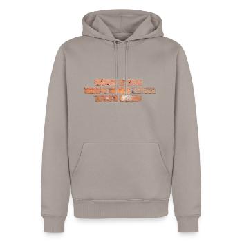 Wall One - Männer Premium Bio Hoodie - Taupe - Vorne - Nico (187cm)