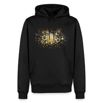 Block Chain - Männer Premium Bio Hoodie - Schwarz - Vorne - Nico (187cm)