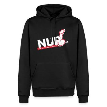 NUR6 LOGO NEW - Männer Premium Bio Hoodie - Schwarz - Vorne - Nico (187cm)