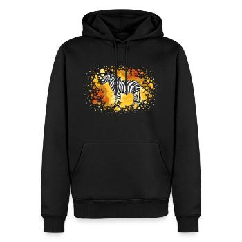 Zebra - Männer Premium Bio Hoodie - Schwarz - Vorne - Nico (187cm)