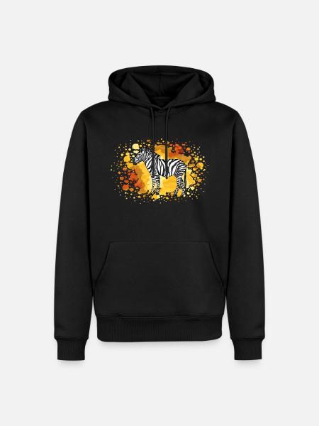Zebra - Männer Premium Bio Hoodie - Schwarz