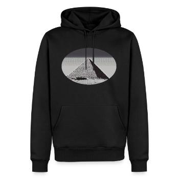 Pyramide - Männer Premium Bio Hoodie - Schwarz - Vorne - Nico (187cm)